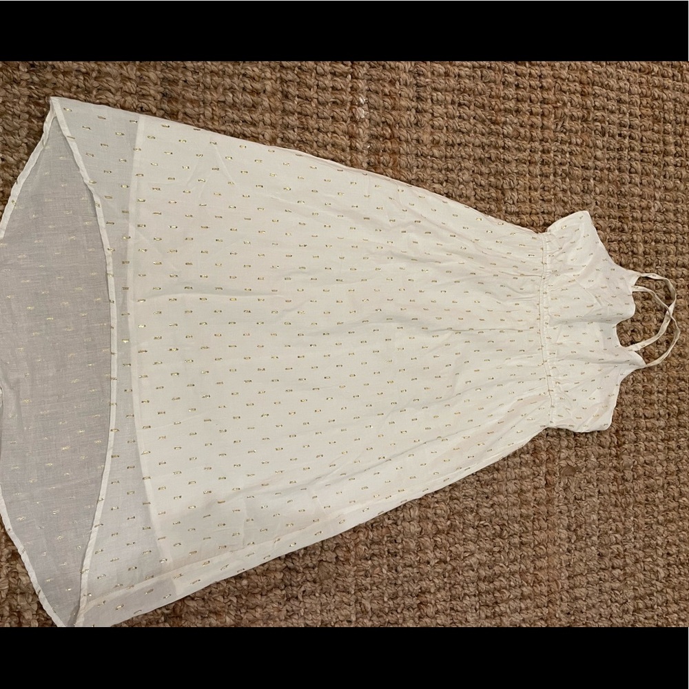White & Gold Lined Old Navy Dress